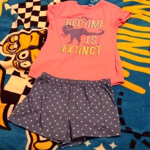 🌞 Girls dino shorts Pajama set  Carter's size 8